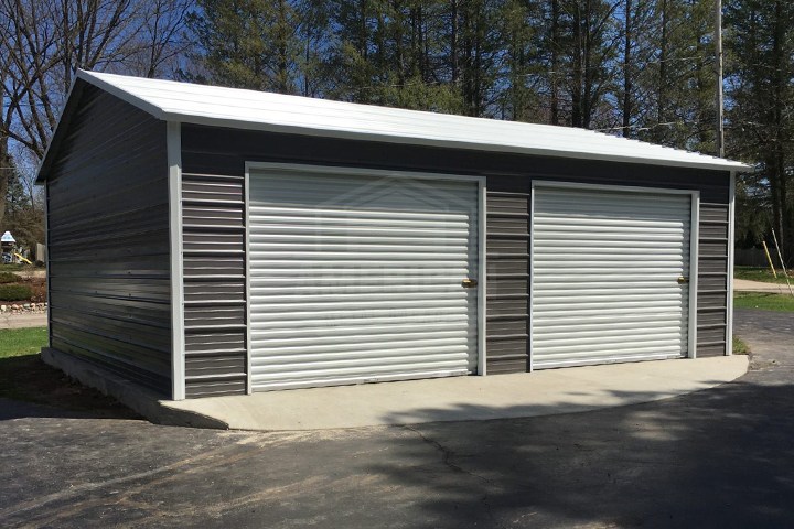 20x25x9 side-entry metal garage