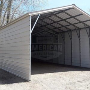 20x44x10 vertical roof enclosed carport
