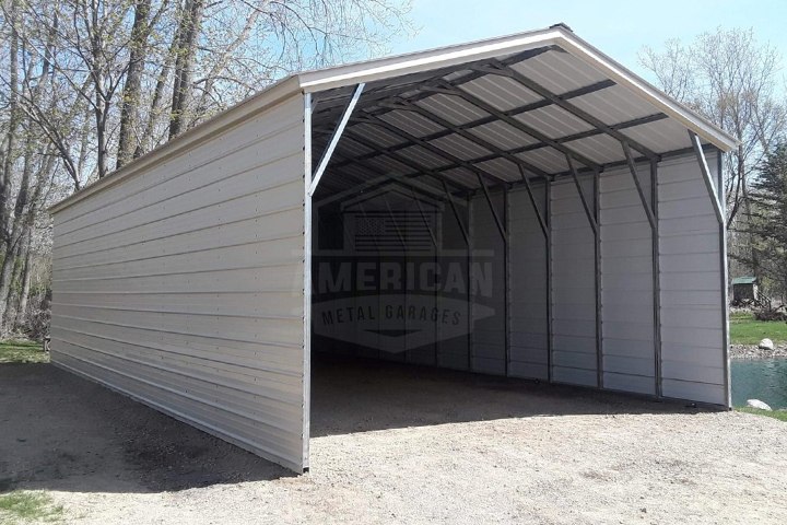 20x44x10 vertical roof enclosed carport