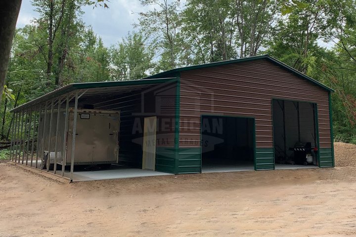 30x40x12 metal garage with lean-to