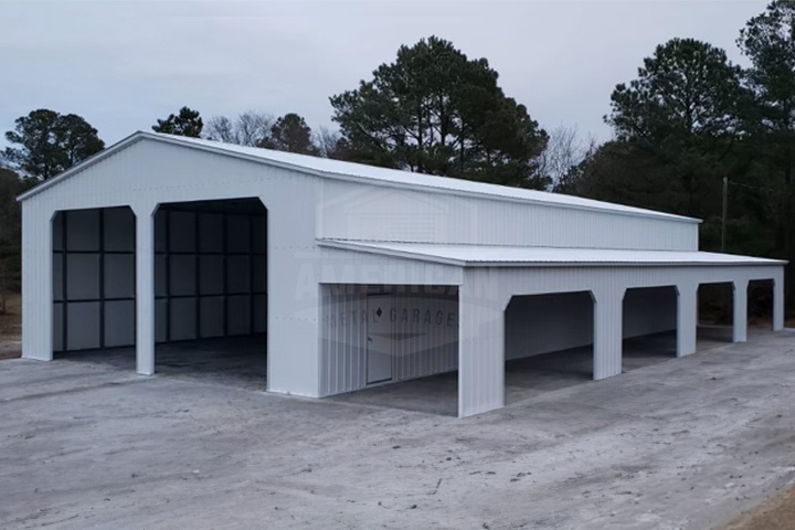 40x60x16 metal garage with lean to