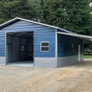 24x30x10 metal garage with lean to