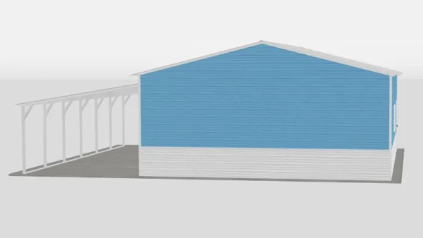 24x30x10 Metal Garage with Lean-To - Image 3