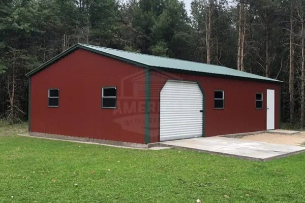 24x35x9 Side Entry Metal Garage
