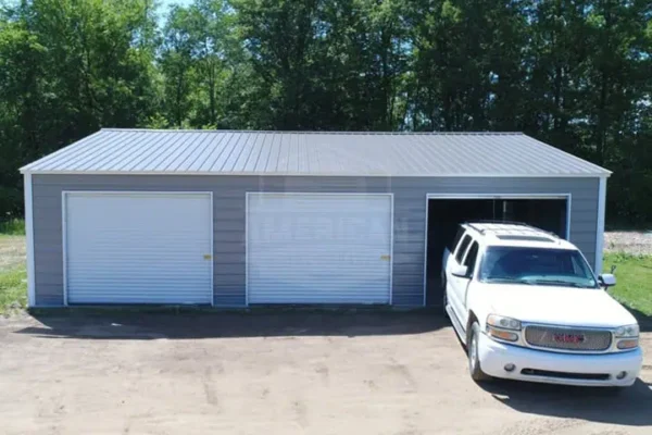 26x40x9 Vertical Roof Three Car Garage