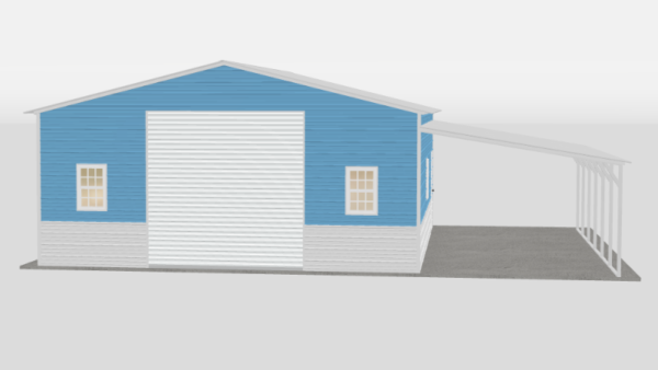 24x30x10_metal_garage_with_lean_to_front