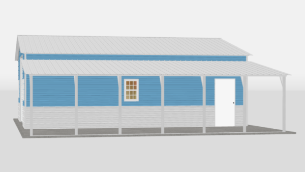 24x30x10_metal_garage_with_lean_to_right