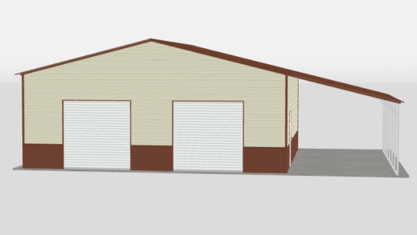 30x30x11_metal_garage_with_lean_to_front