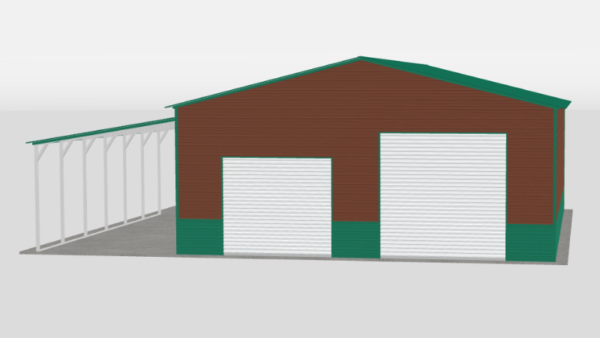 30x40x12_metal_garage_with_lean_to_front