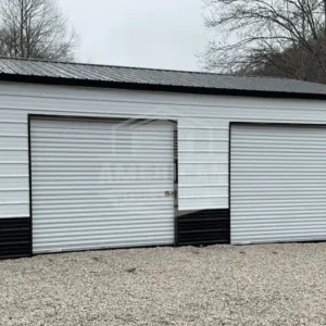 24x30x10 Two-Car Metal Garage with Dual Roll-Up Doors | Custom & Durable | Buy Now