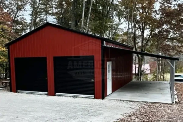 24x30x11 Metal Garage With Lean-to